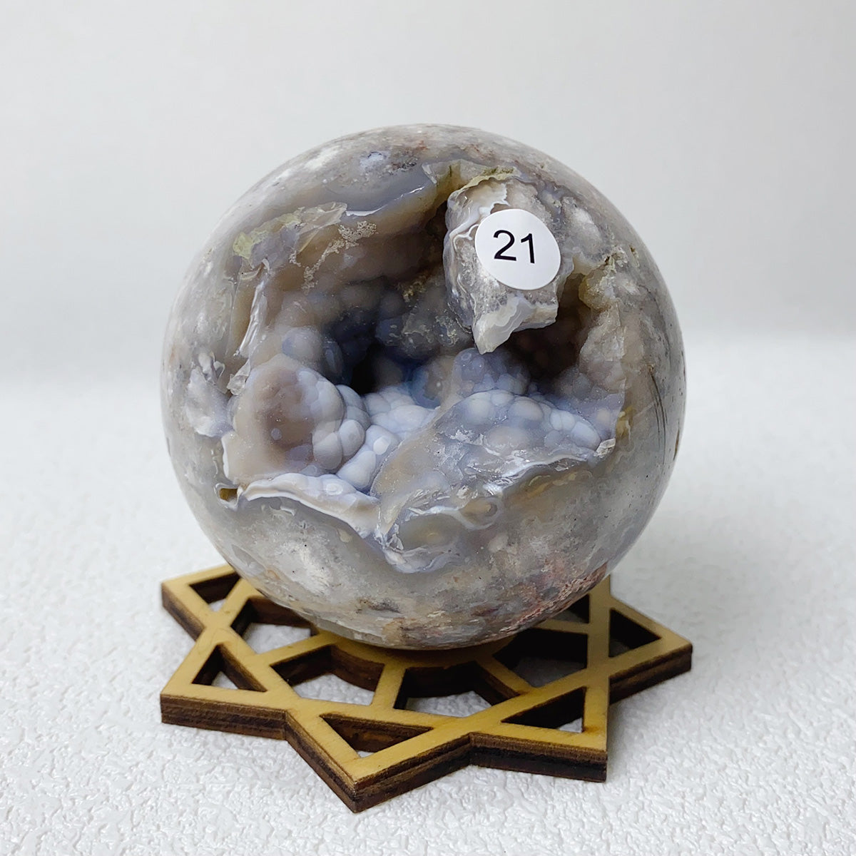 Natural Argentine Agate Crystal Quartz Sphere