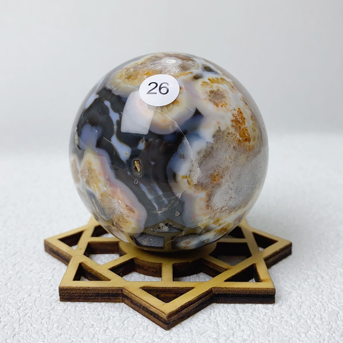 Natural Argentine Agate Crystal Quartz Sphere