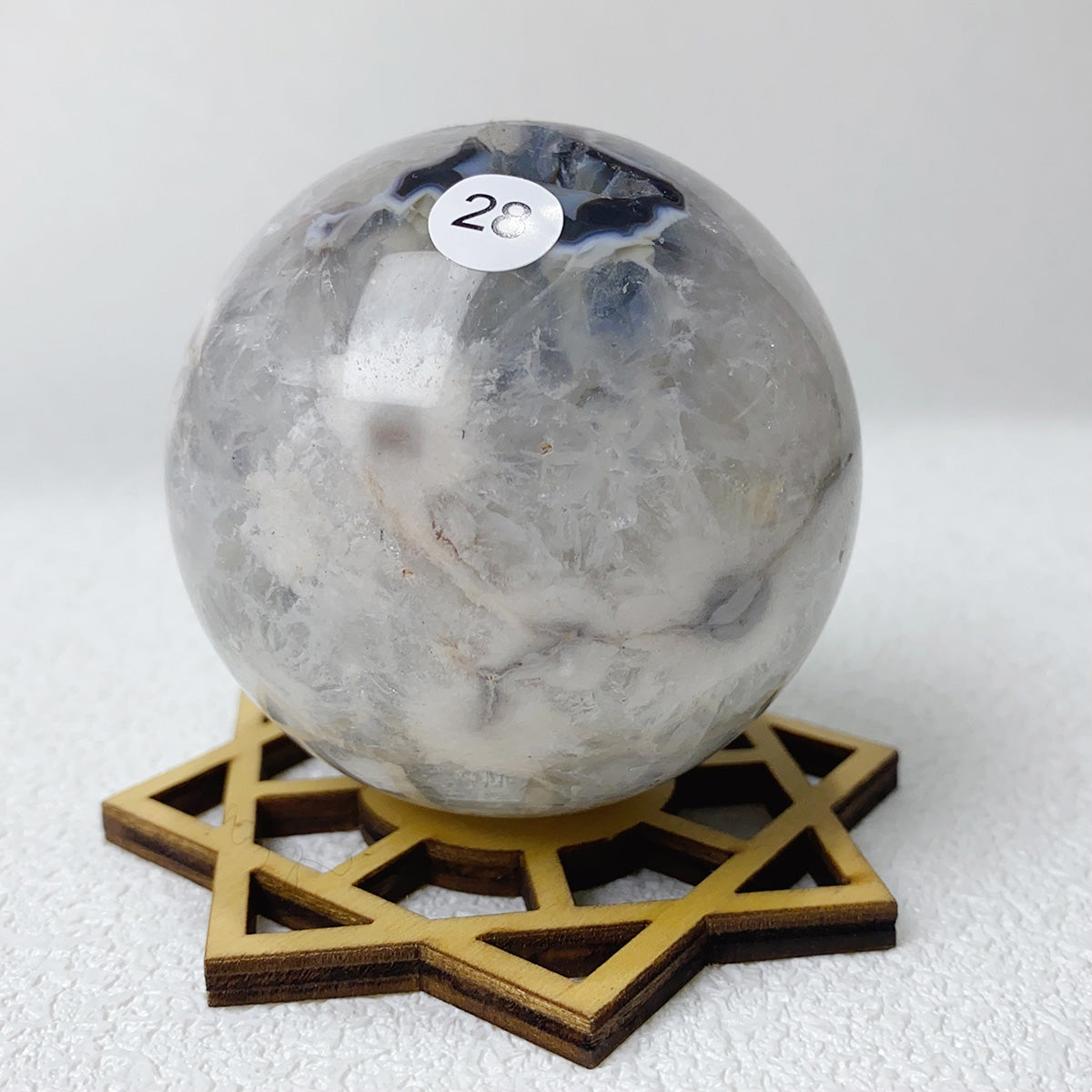 Natural Argentine Agate Crystal Quartz Sphere