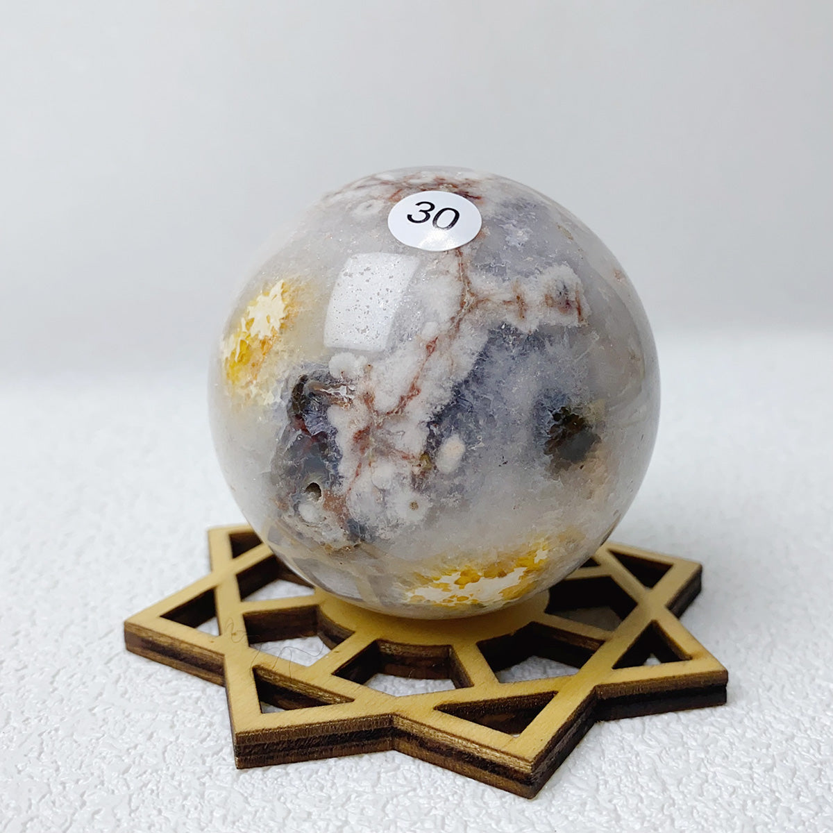 Natural Argentine Agate Crystal Quartz Sphere