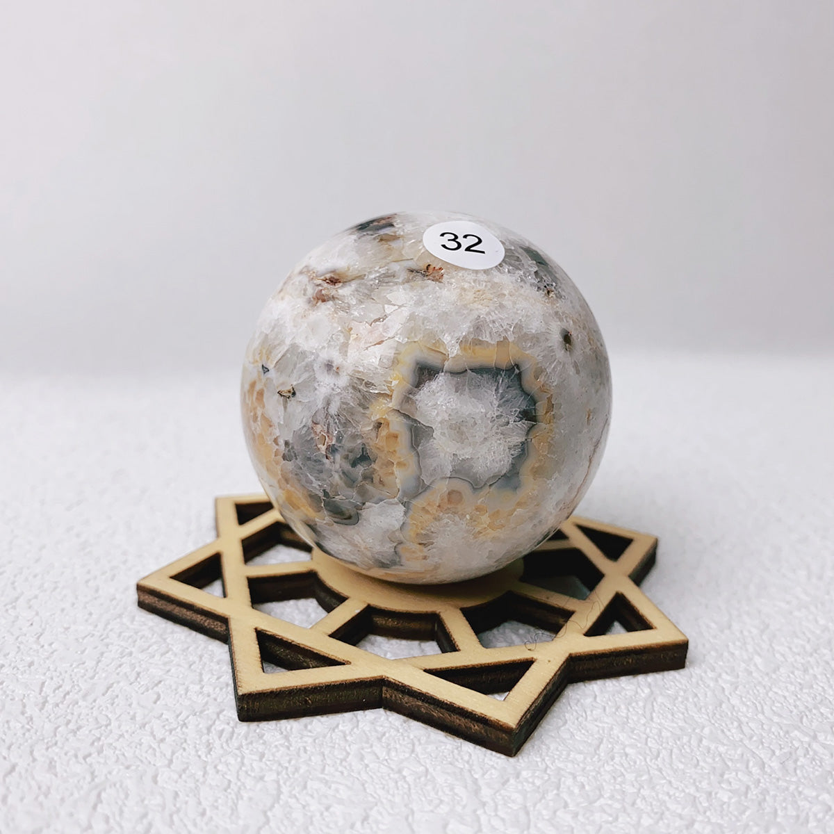 Natural Argentine Agate Crystal Quartz Sphere