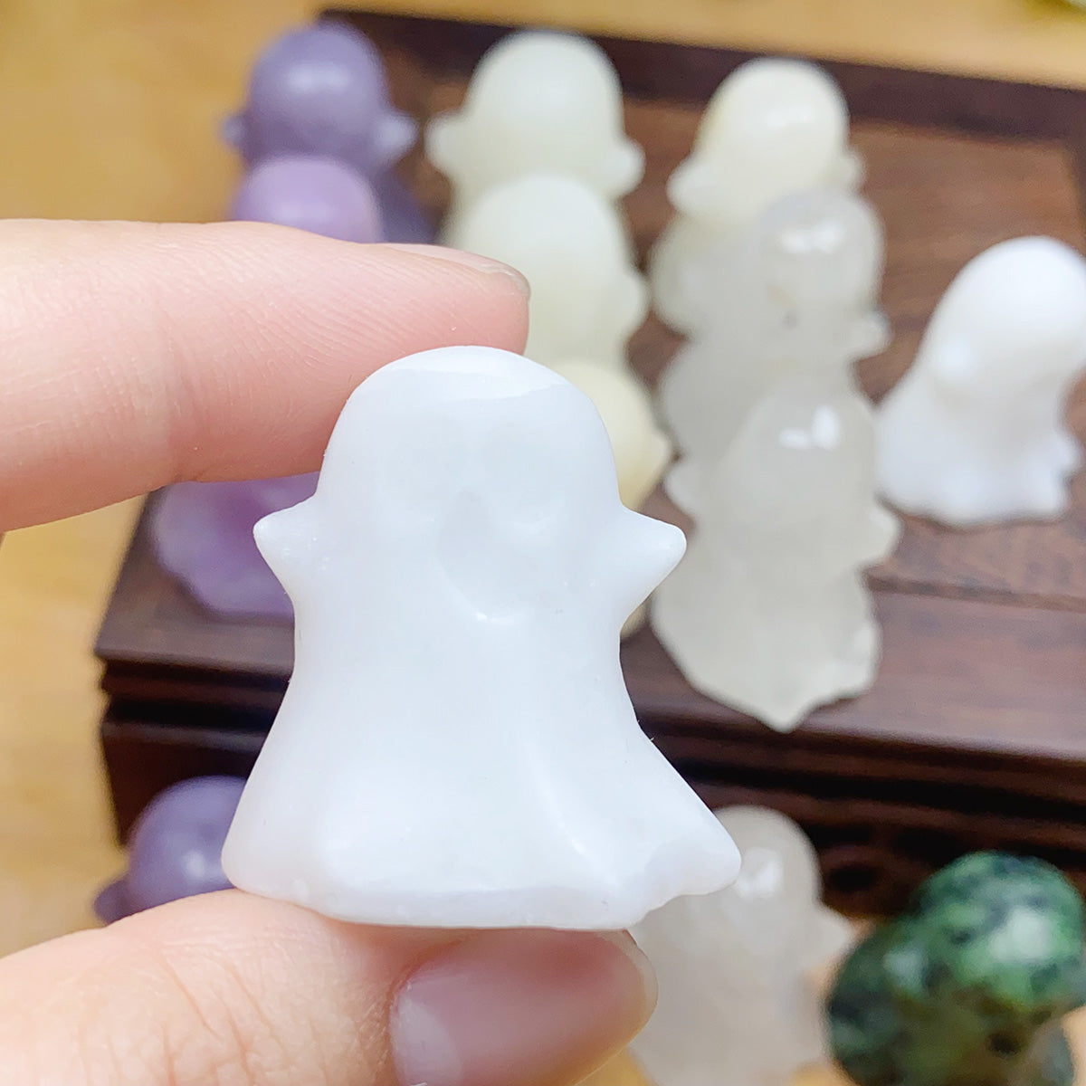 Natural Halloween Crystal Carving Ghost