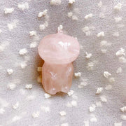 Rose Quartz & Fluorite & Orange Calcite Crystal Carved Pumpkin Skulls For Halloween