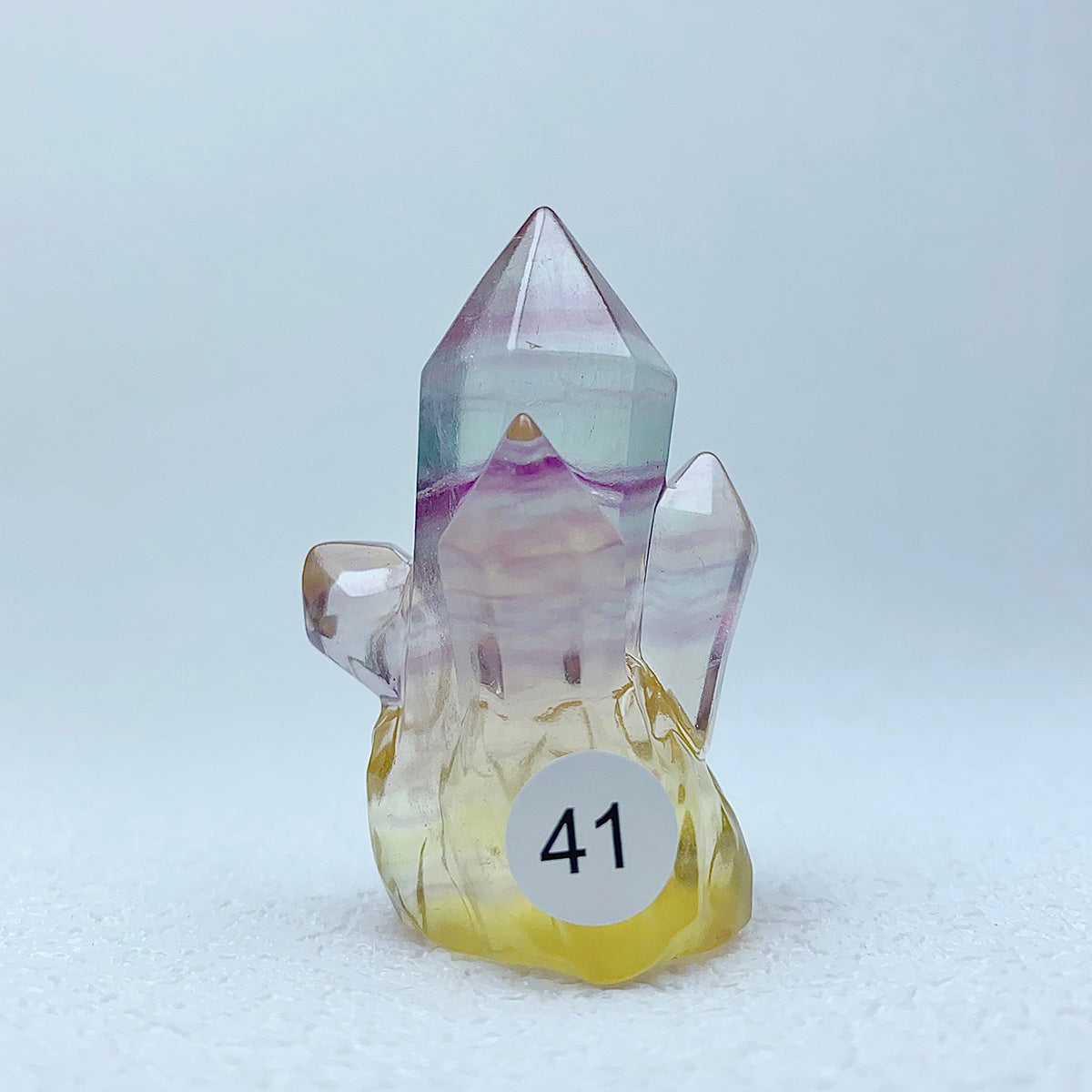 Natural Rainbow  Fluorite Carving  Crystal  Clusters Tower Points