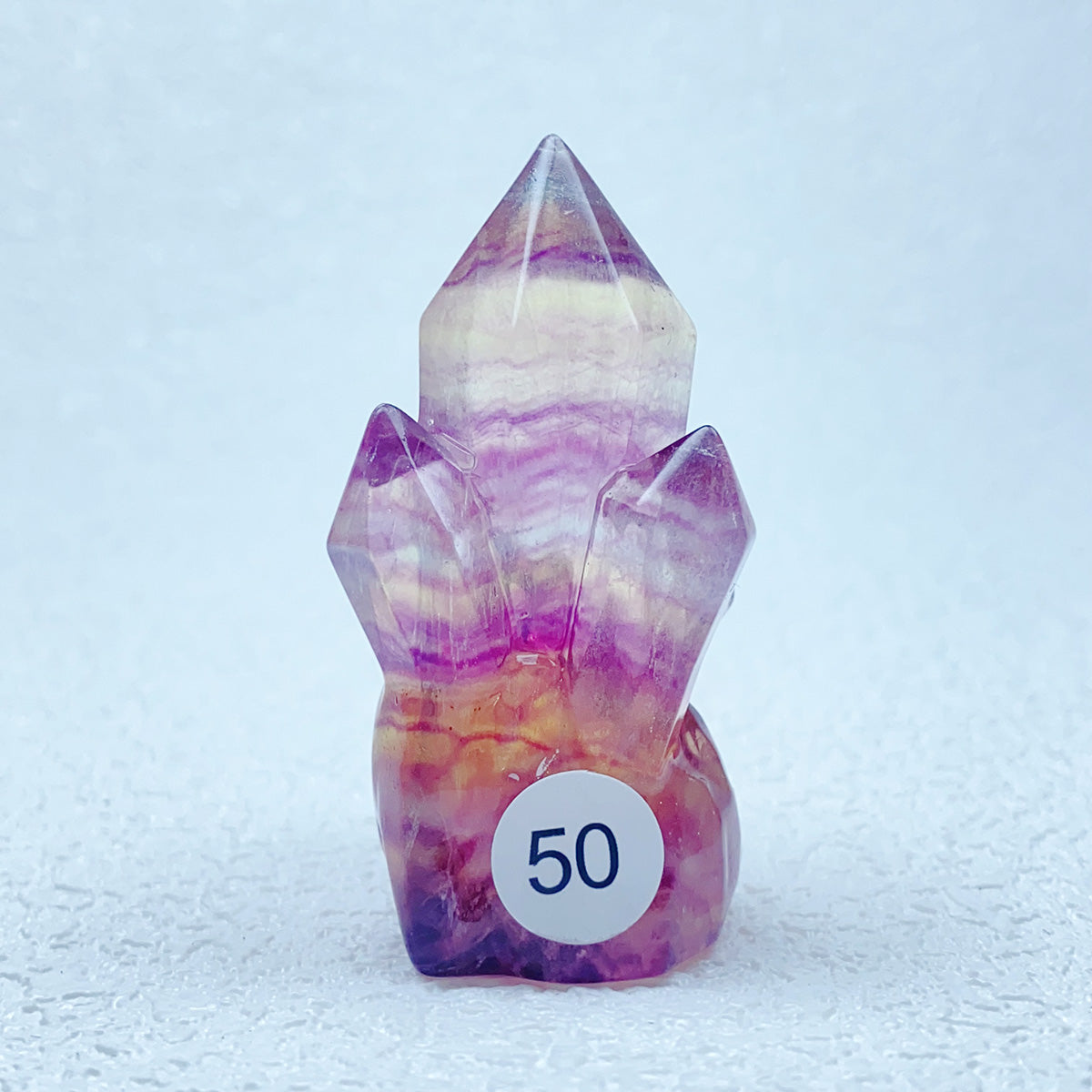 Natural Rainbow  Fluorite Carving  Crystal  Clusters Tower Points