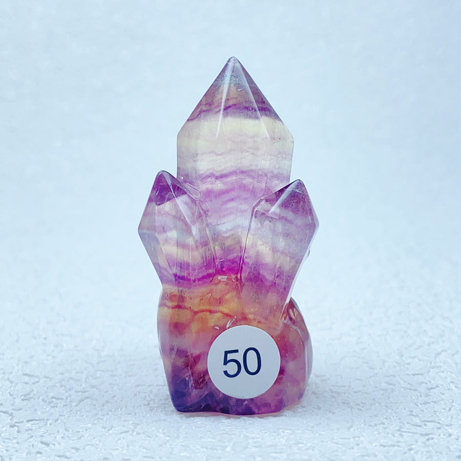 Rainbow Fluorite Clusters Crystal Tower Points