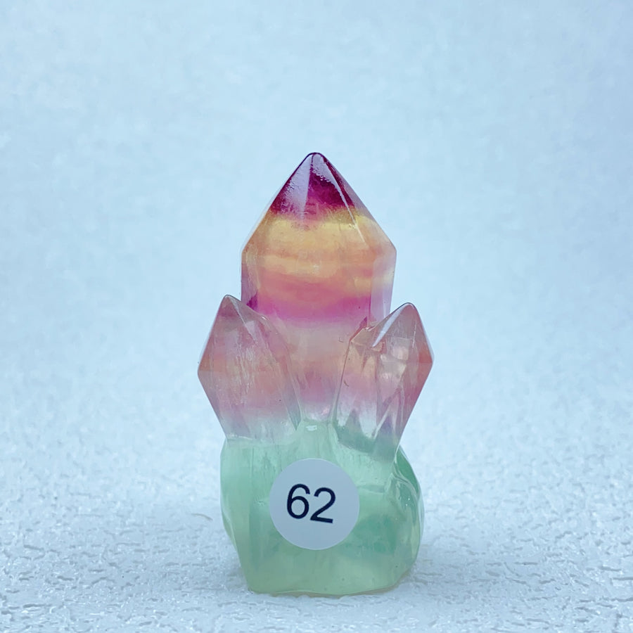 Rainbow Fluorite Clusters Crystal Tower Points