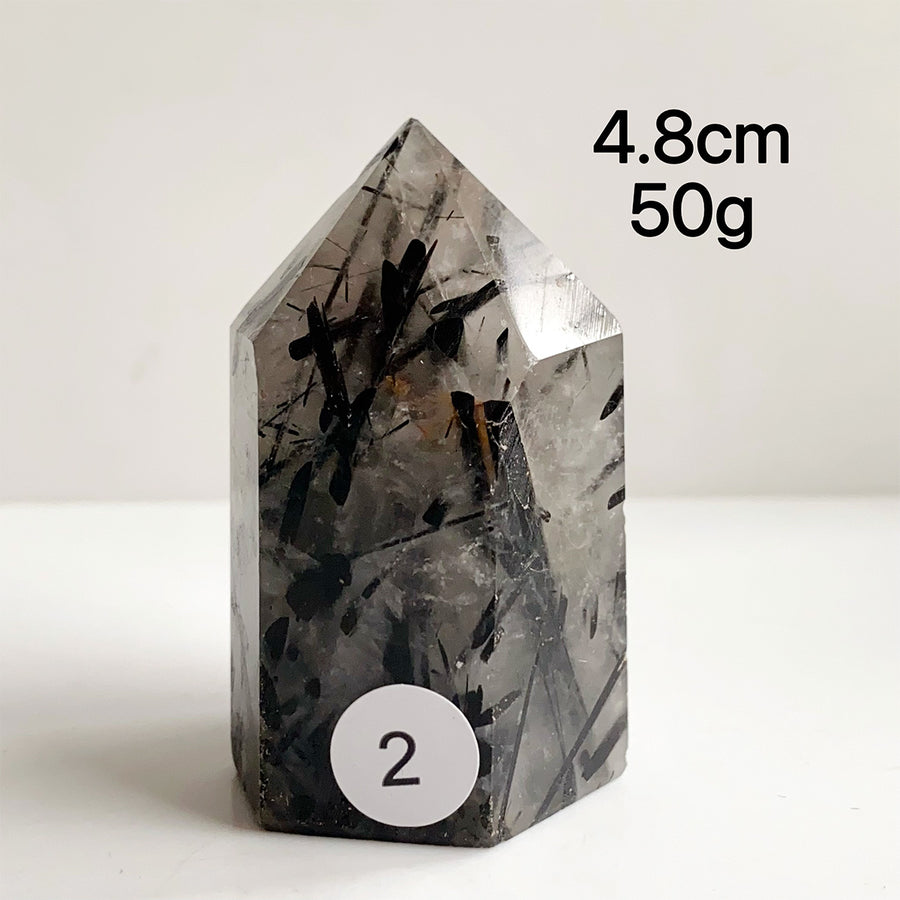 Natural Black Tourmaline Crystal Tower