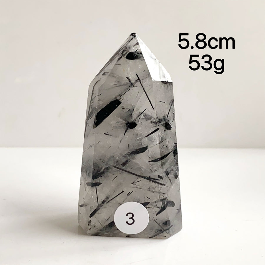 Natural Black Tourmaline Crystal Tower