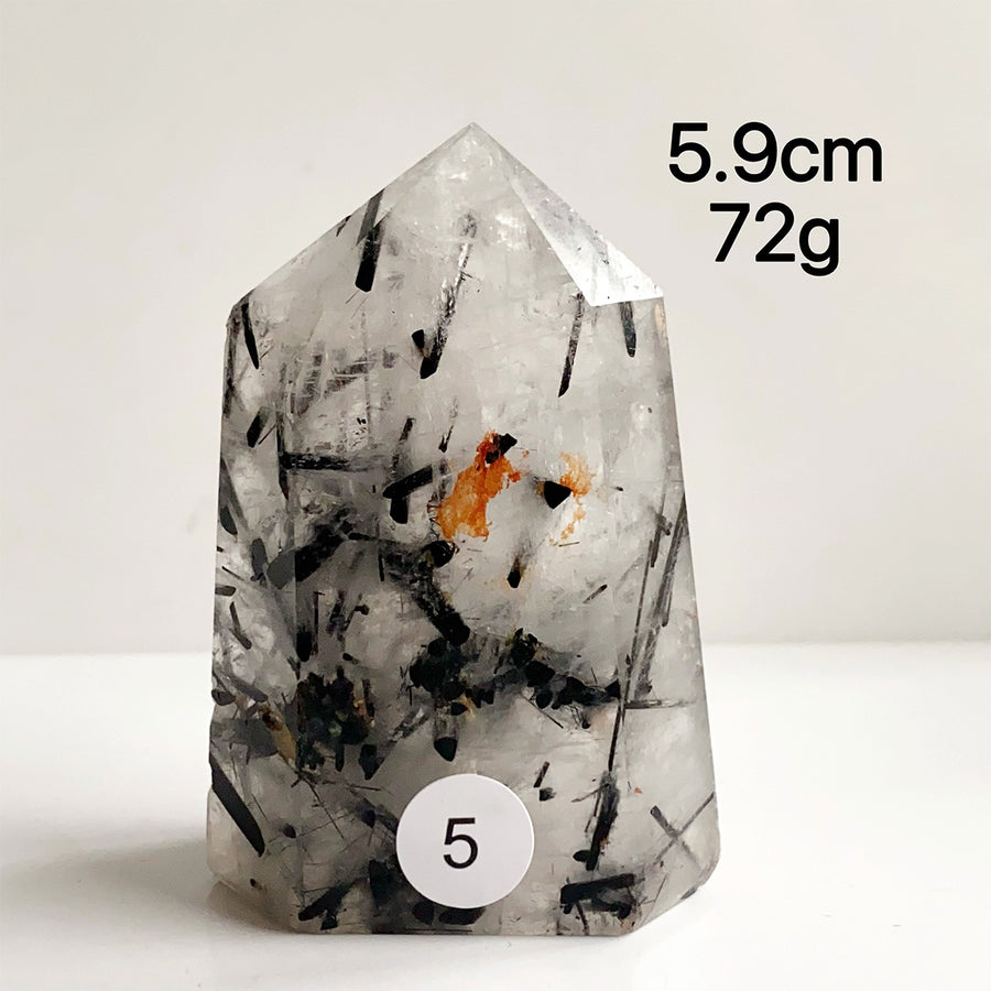 Natural Black Tourmaline Crystal Tower