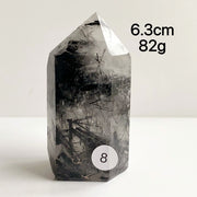 Natural Black Tourmaline Crystal Tower