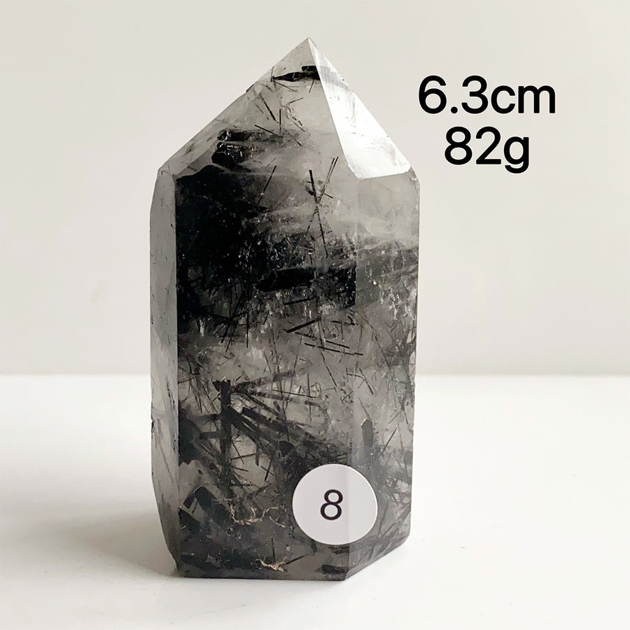 Natural Black Tourmaline Crystal Tower