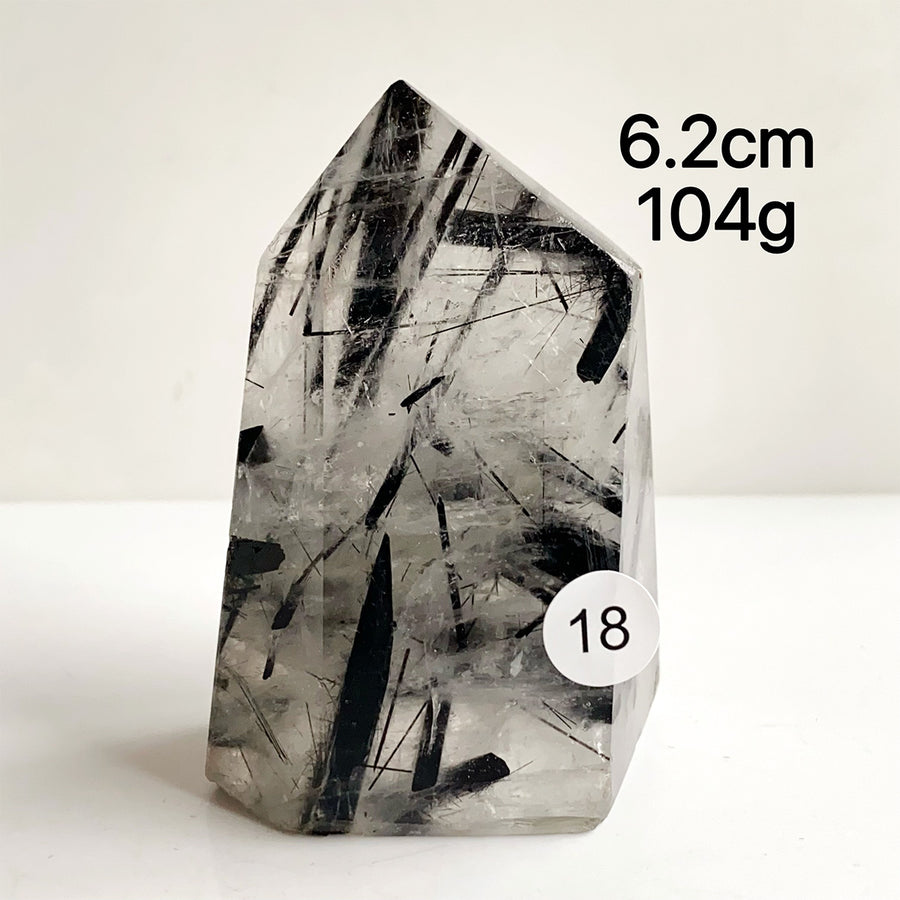 Natural Black Tourmaline Crystal Tower