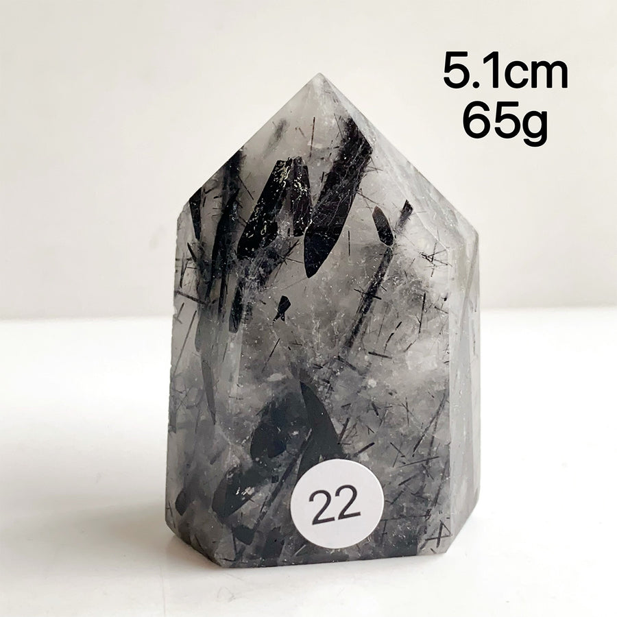 Natural Black Tourmaline Crystal Tower
