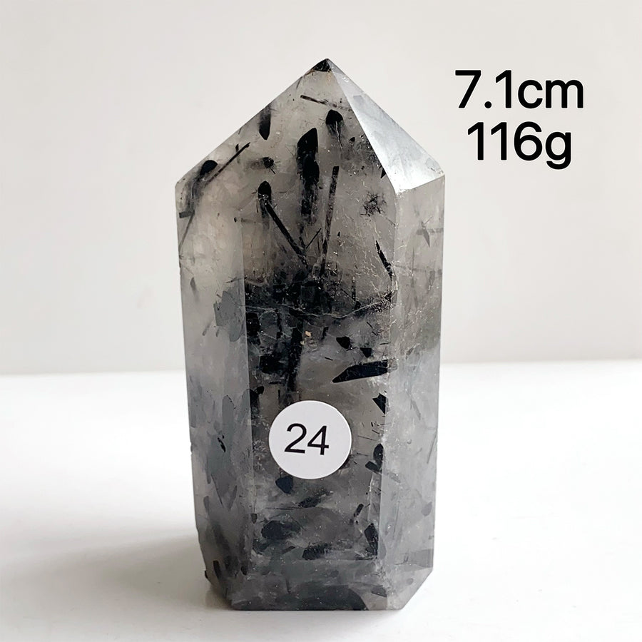 Natural Black Tourmaline Crystal Tower