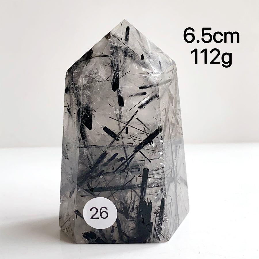 Natural Black Tourmaline Crystal Tower