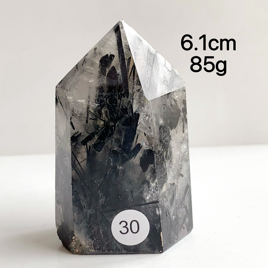 Natural Black Tourmaline Crystal Tower