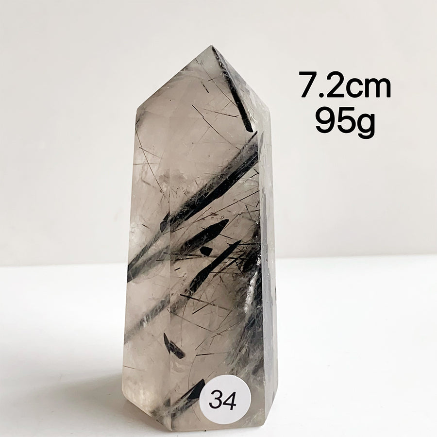 Natural Black Tourmaline Crystal Tower