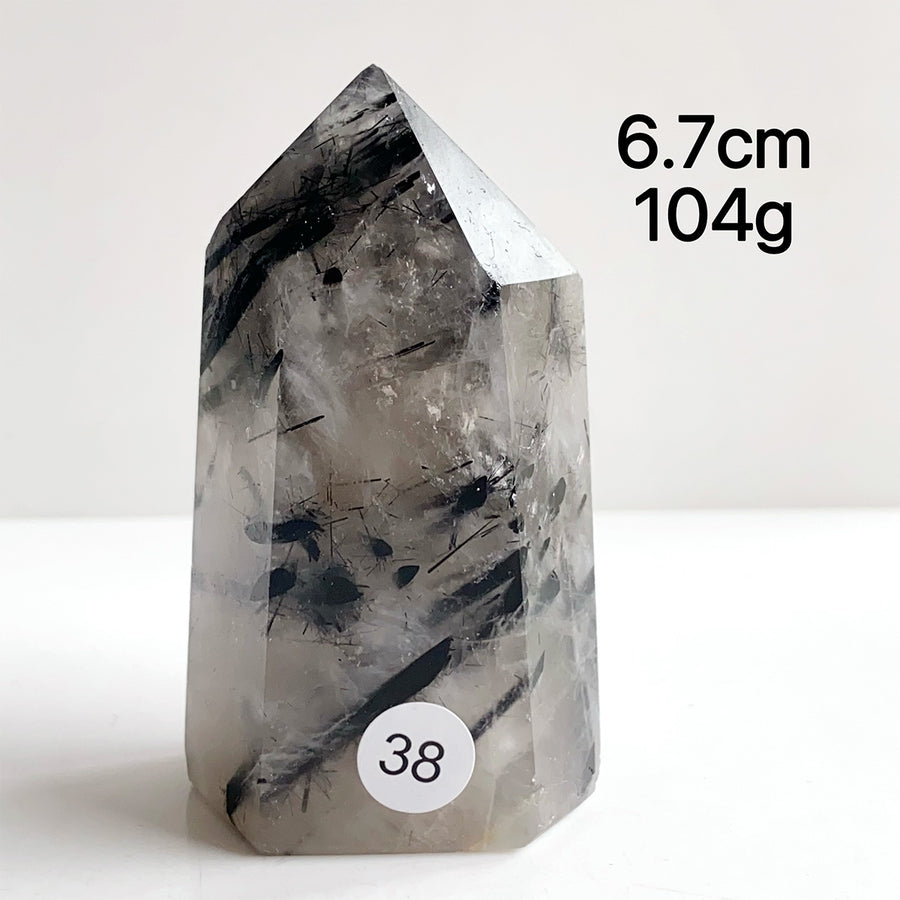 Natural Black Tourmaline Crystal Tower