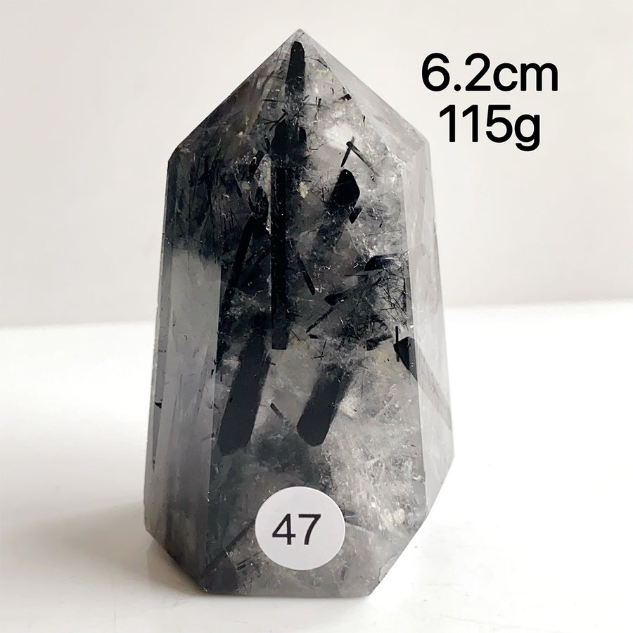 Natural Black Tourmaline Crystal Tower