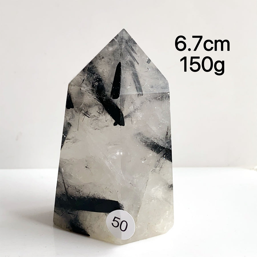 Natural Black Tourmaline Crystal Tower