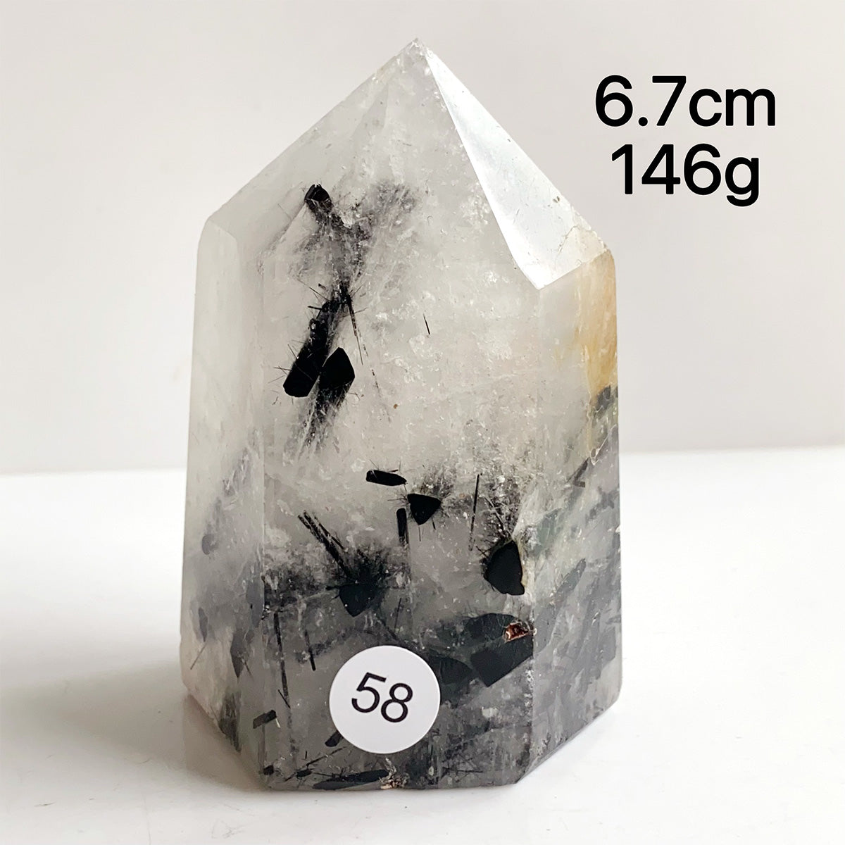 Natural Black Tourmaline Crystal Tower