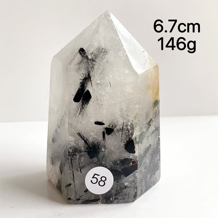 Natural Black Tourmaline Crystal Tower