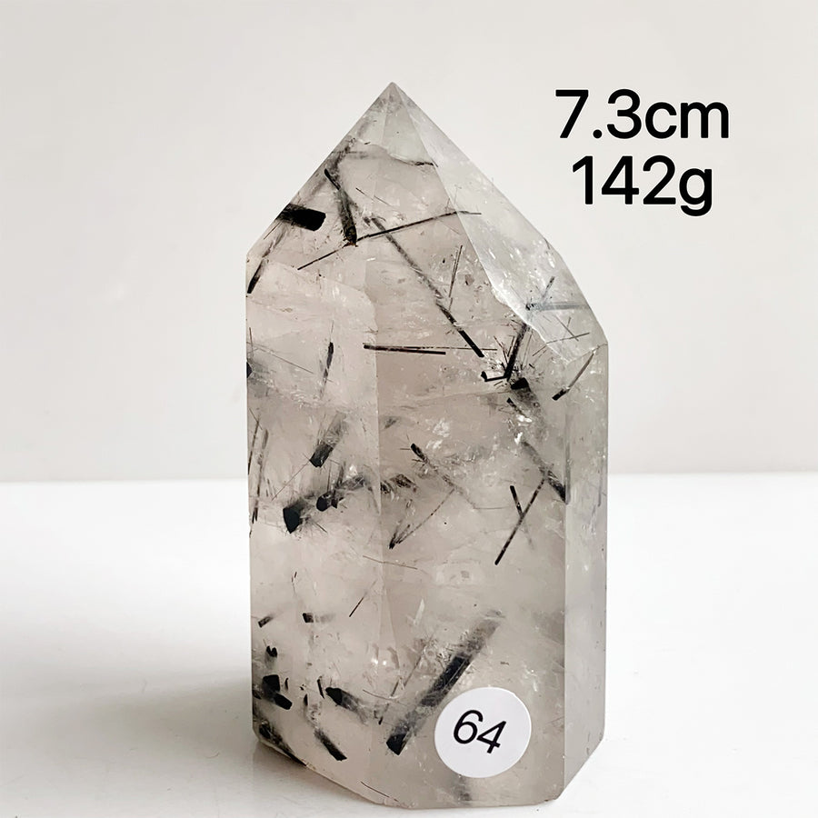 Natural Black Tourmaline Crystal Tower