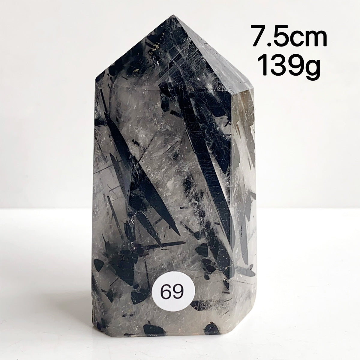 Natural Black Tourmaline Crystal Tower