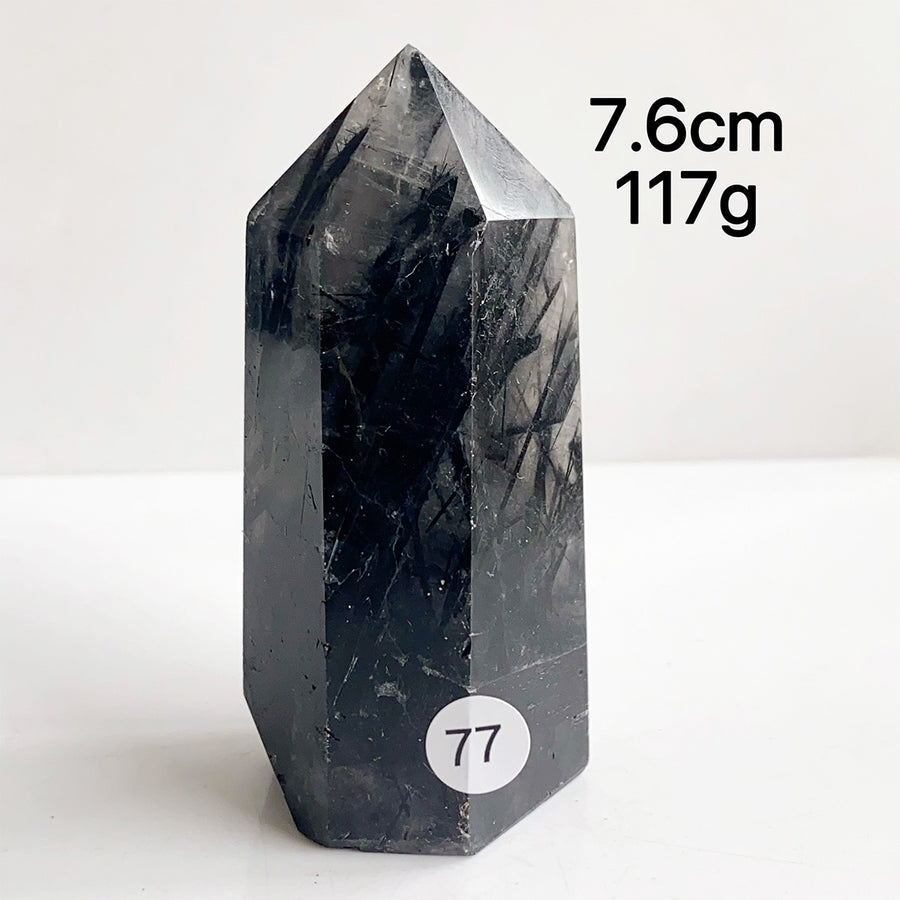 Natural Black Tourmaline Crystal Tower