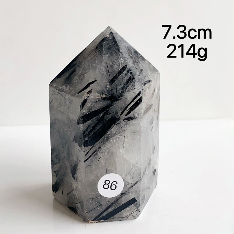 Natural Black Tourmaline Crystal Tower