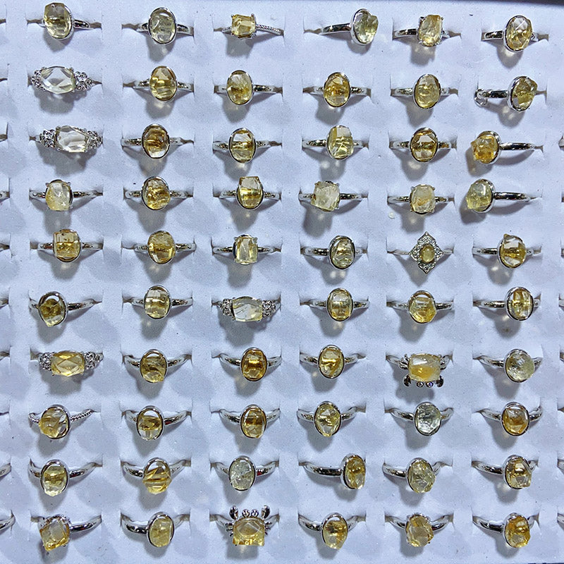 Different Materials Crystal Adjustable Rings $10/10PCS