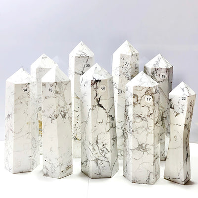 Crystal Howlite Tower Point Painting Gemstones Energy Ore Reiki Home Decorations