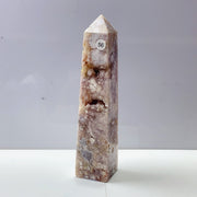 Pink Amethyst Agate Flower Crystal Tower