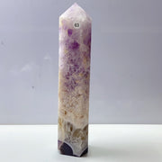 Pink Amethyst Agate Flower Crystal Tower
