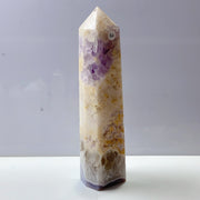 Pink Amethyst Agate Flower Crystal Tower
