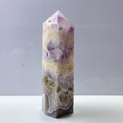 Pink Amethyst Agate Flower Crystal Tower