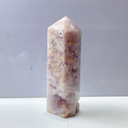 Pink Amethyst Agate Flower Crystal Tower