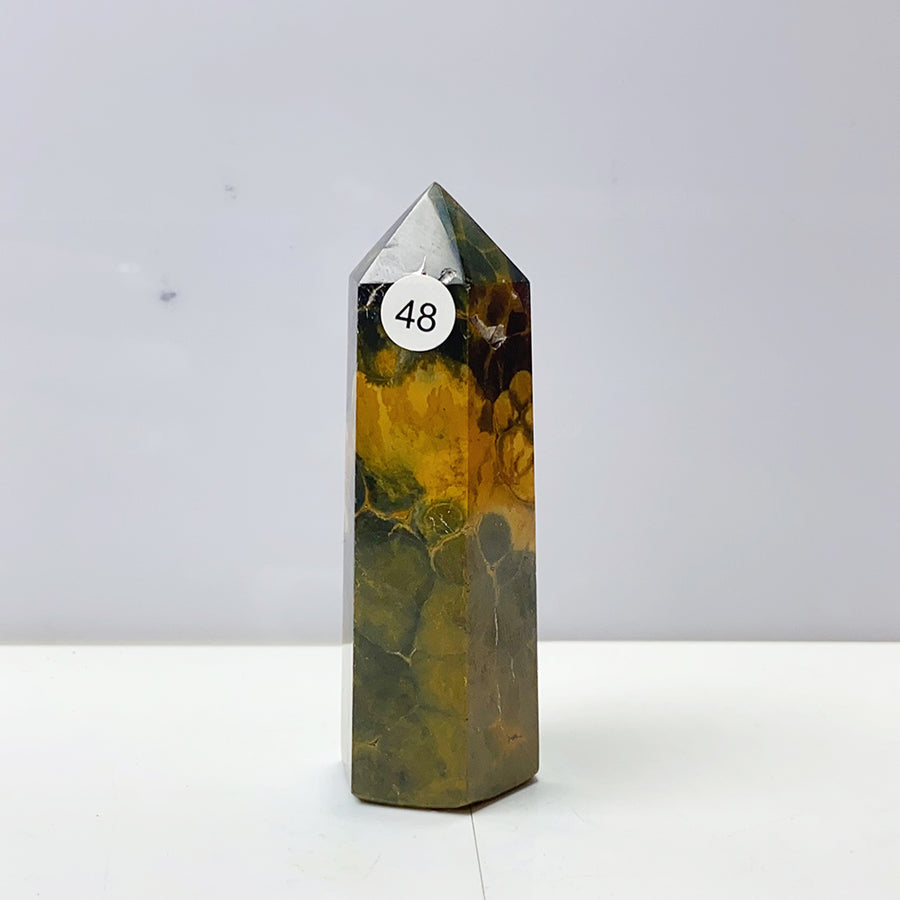 Yellow Ocean Jasper Crystal Tower