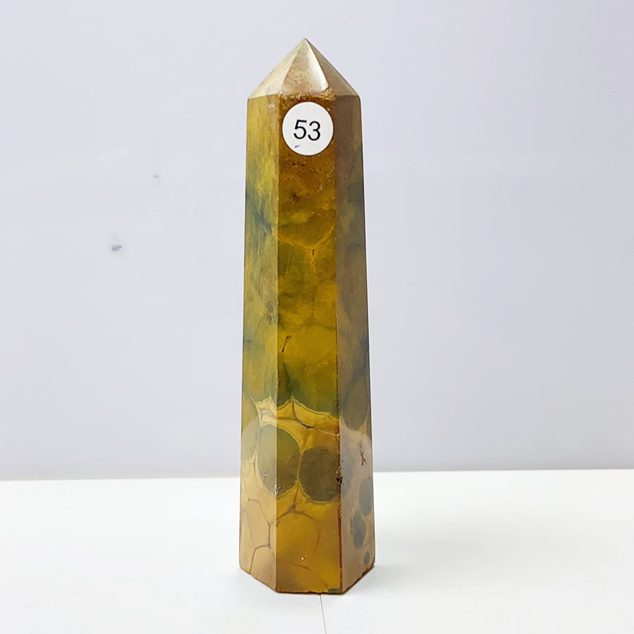 Yellow Ocean Jasper Crystal Tower