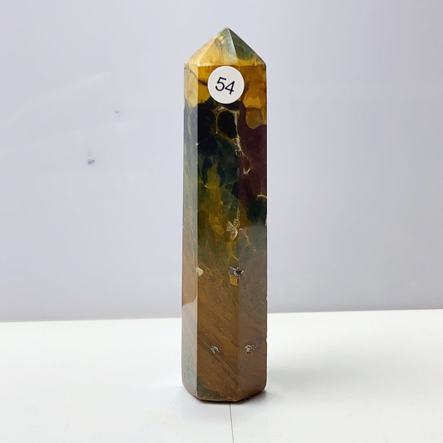 Yellow Ocean Jasper Crystal Tower