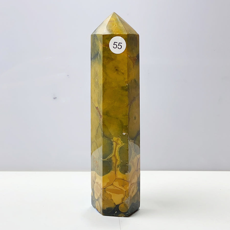 Yellow Ocean Jasper Crystal Tower