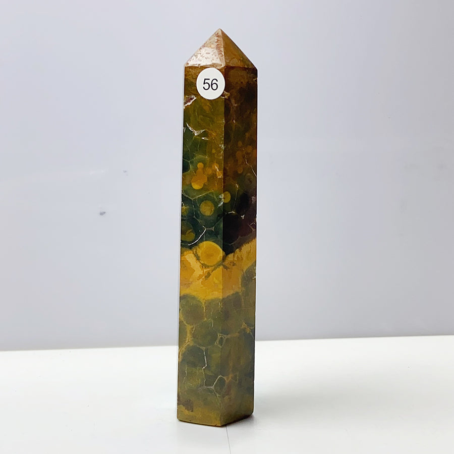 Yellow Ocean Jasper Crystal Tower