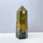 Yellow Ocean Jasper Crystal Tower