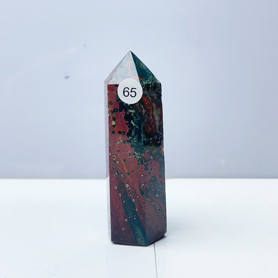 Red Ocean Jasper Point Tower Crystal