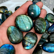 Natural Blue  Purple Flash Labradorite Crystal Palm