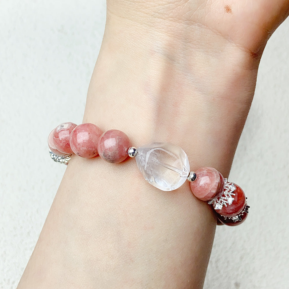 10mm Rhodochrosite Beaded Bracelets Handmade Fashion Girl Jewelry Gifts