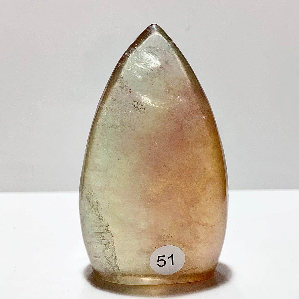 Natural Rainbow Fluorite Crystal Flame Water Drop