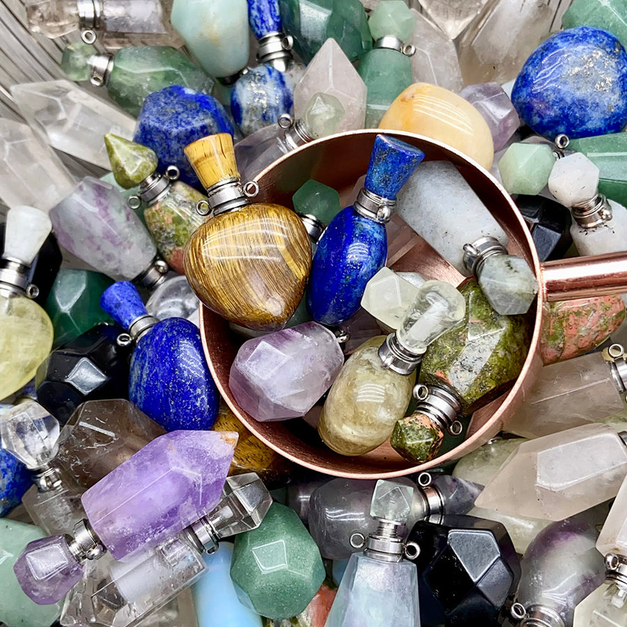 Crystals Perfume Bottle Pendant Confetti 3-5cm