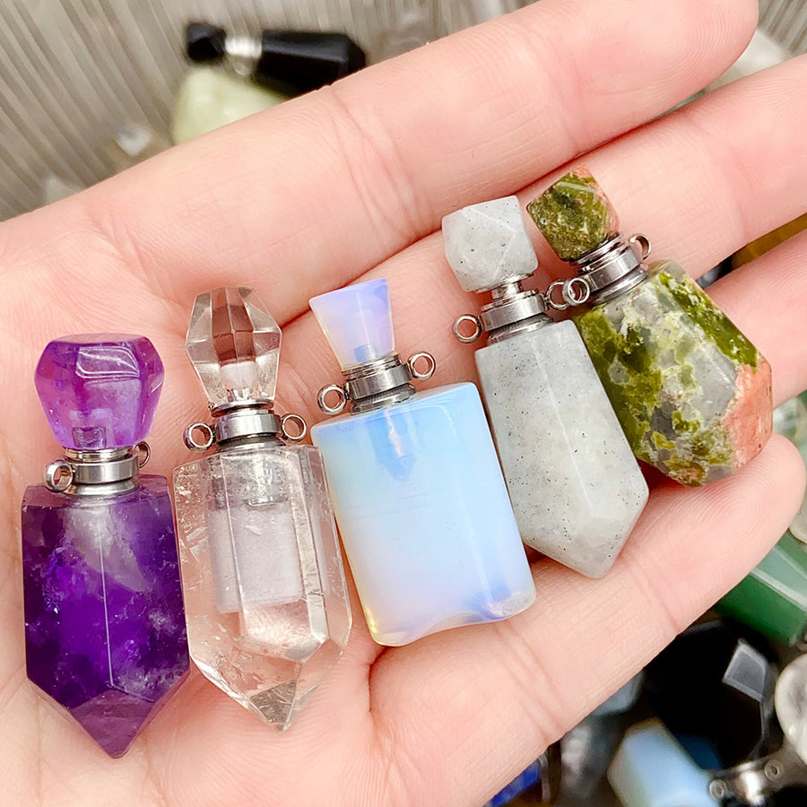 Crystals Perfume Bottle Pendant Confetti 3-5cm